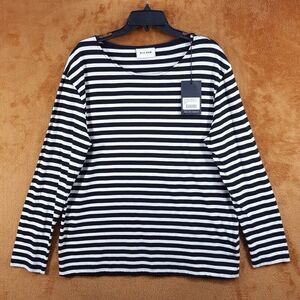 BLK DNM Shirt Mens XL Black White Stripe Pullover Long Sleeve T-Shirt 55 $140
